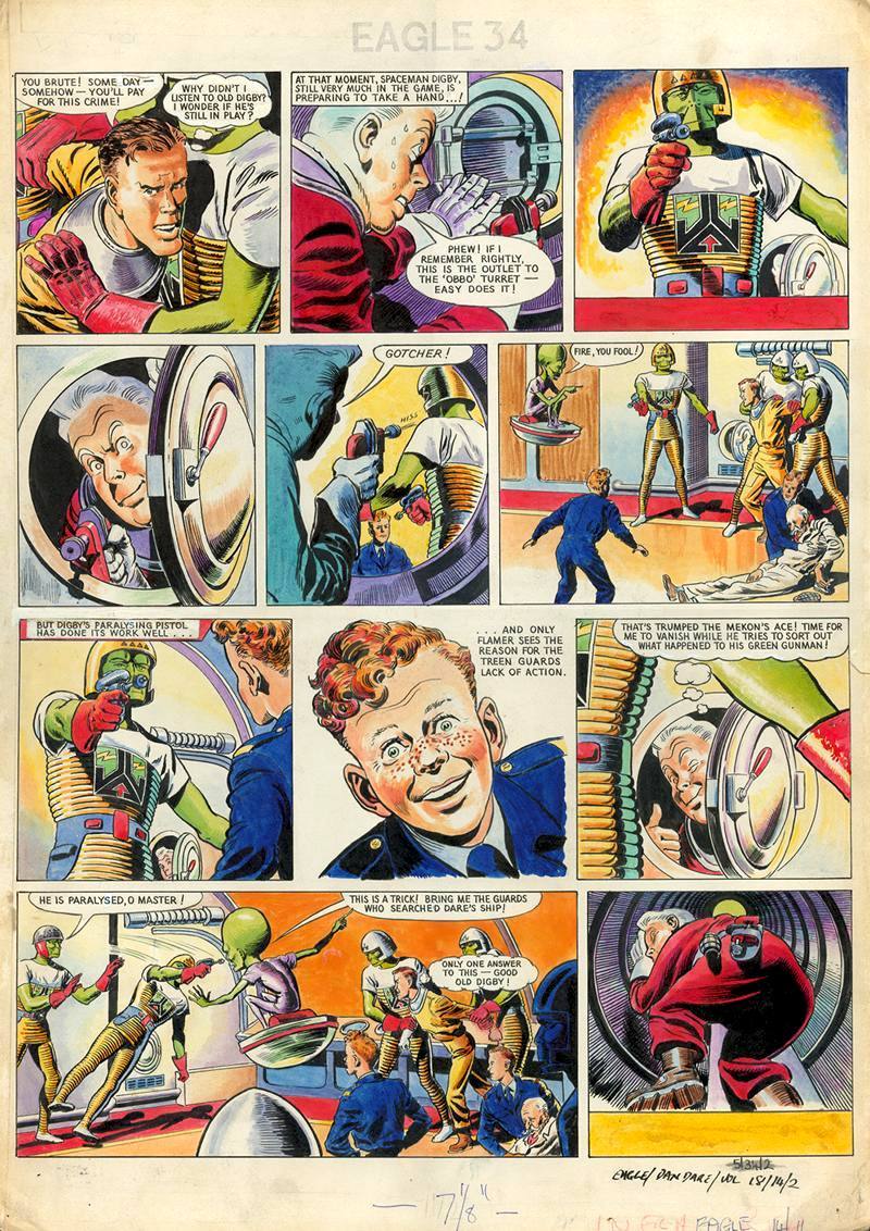 A scan of a complete page from the "Prisoners of Space" Dan Dare story