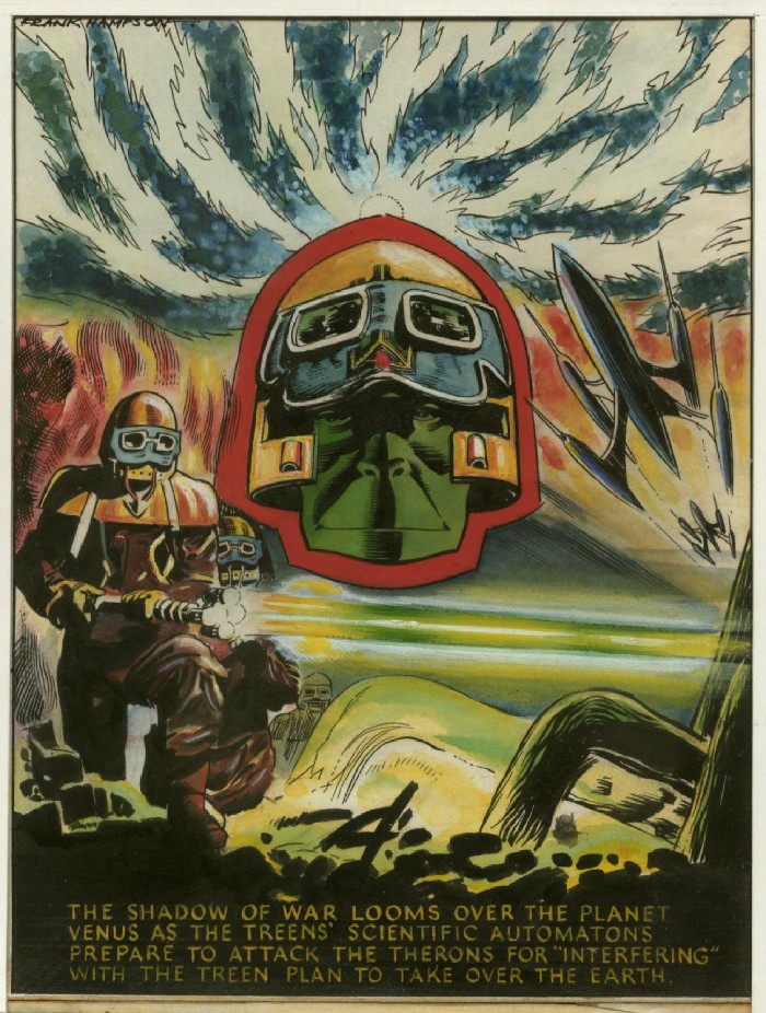A scan of a frame from the first ever Dan Dare story