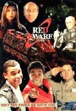 Click on this image of the "Red Dwarf" season 8 main cast to listen to the closing title song from the series (MP3 format - 450 KB)