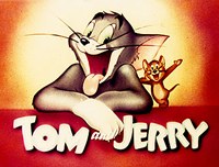 The early 1940's "Tom and Jerry" logo - Click here to listen to the main title music (MP3 format - 210 KB)