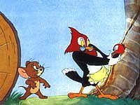 Jerry, Mother Woodpecker and her baby (from "Hatch Up Your Troubles", 1949)