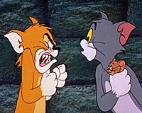 The brain-swapped cat, Tom and Jerry (from "Switchin' Kitten", 1961)
