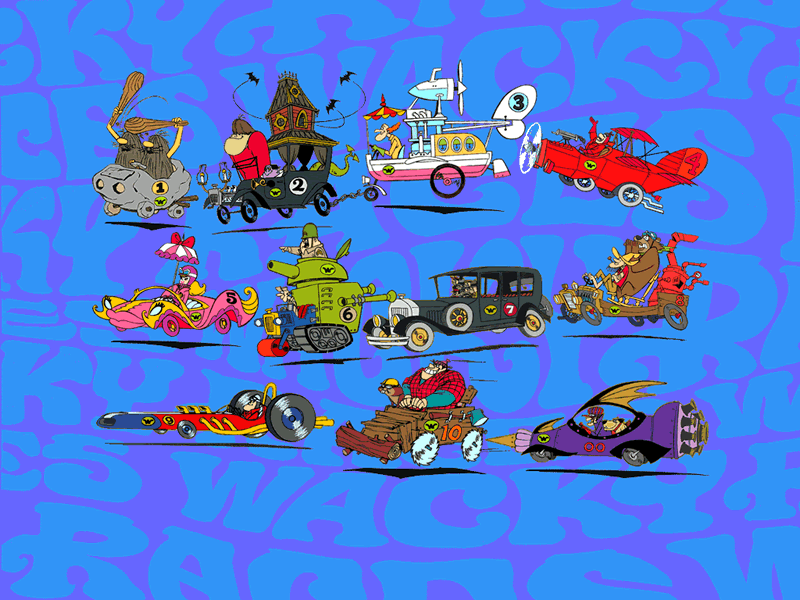 "Wacky Races" desktop wallpaper (800 x 600 pixels)