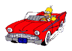 Homer driving a dream car (and he really is dreaming!)