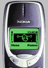 Dan Dare Picture Message 2 as it actually looks on the Nokia 3330e mobile phone