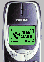 Dan Dare Picture Message 4 as it actually looks on the Nokia 3330e mobile phone
