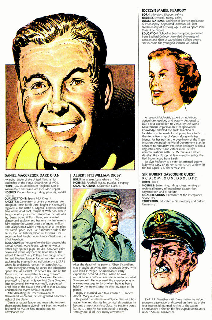A full-page scan from the 1990 Hawk Book "The Dan Dare Dossier"