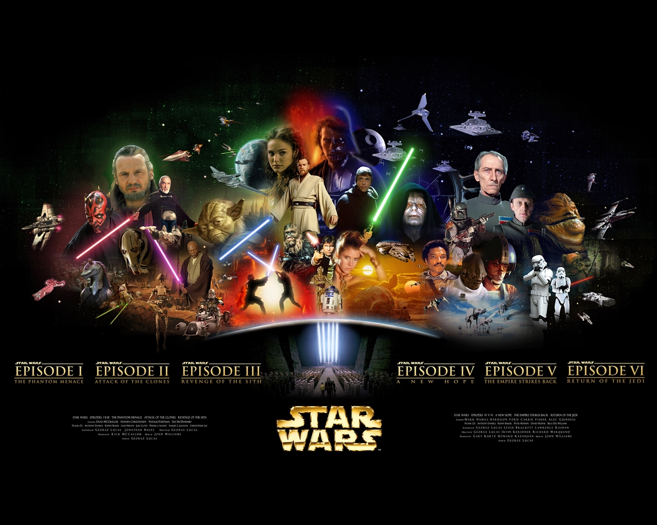 "Star Wars" movie poster desktop wallpaper (1280 x 1024 pixels)