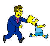 Principal Skinner (Bart's Headteacher) chasing Bart