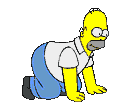 Homer Simpson crawling in search of food (preferably donuts), or beer (preferably "Duff"), or both