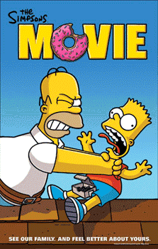 An animated GIF showing some of the posters for "The Simpsons Movie"