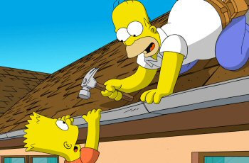 Bart and Homer Simpson enjoy some quality "bonding" time