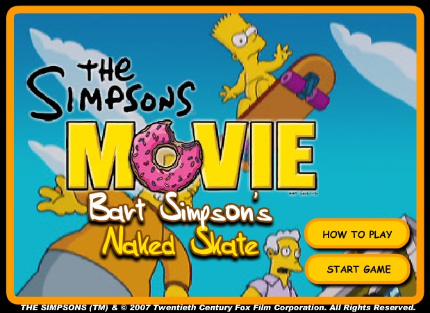 Click here to play "The Simpsons Movie: Bart Simpson's Naked Skate" game (in a pop-up window)