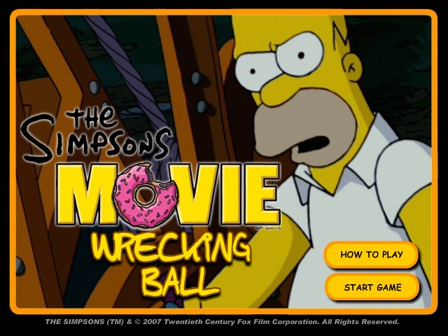 Click here to play "The Simpsons Movie: Wrecking Ball" game (in a pop-up window)