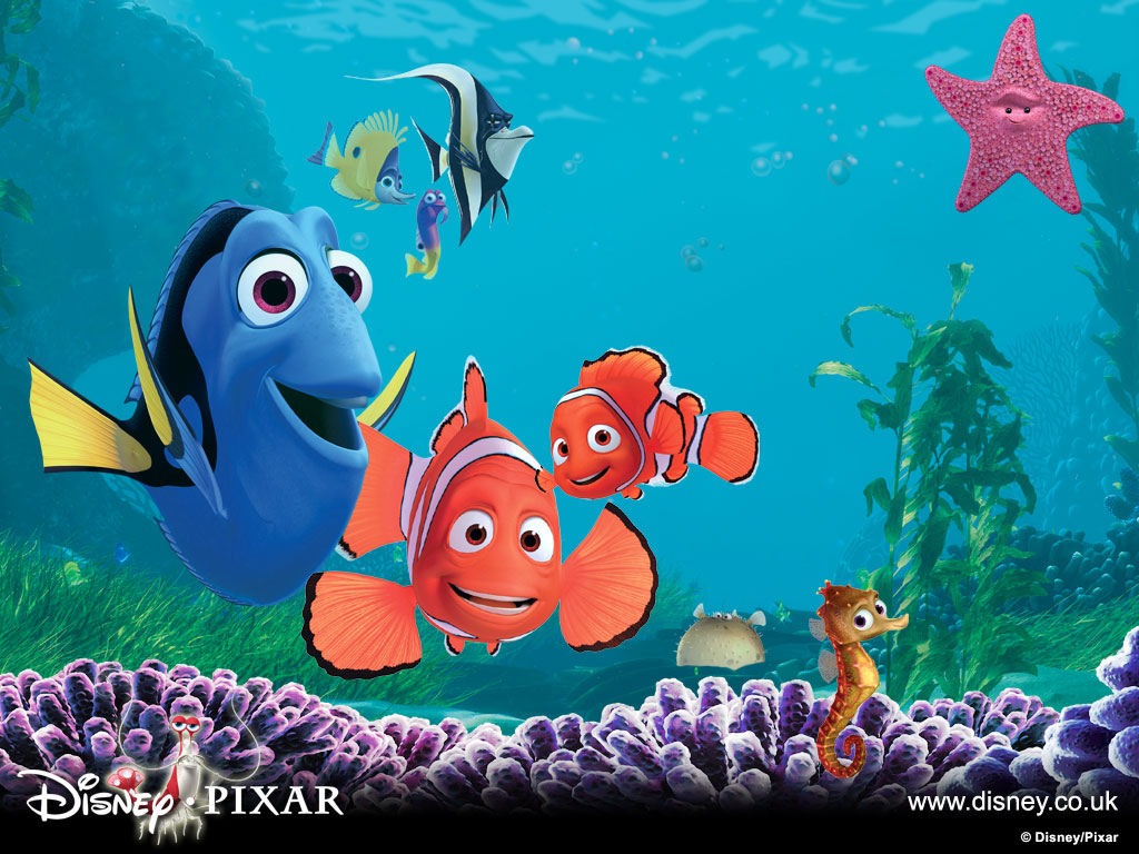 "Finding Nemo" Pixar cartoon movie desktop wallpaper number 1 (1024 x 768 pixels)