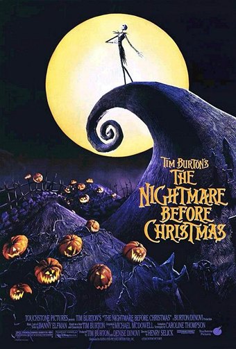 One of the posters for the 1993 movie "The Nightmare Before Christmas"