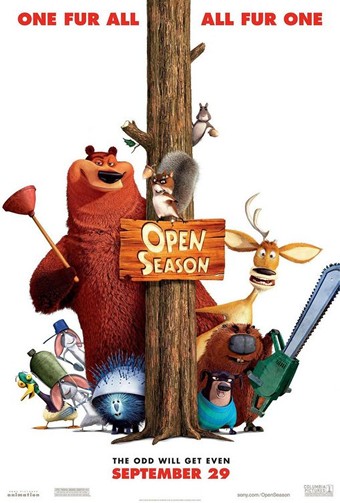One of the posters for the 2006 movie "Open Season"