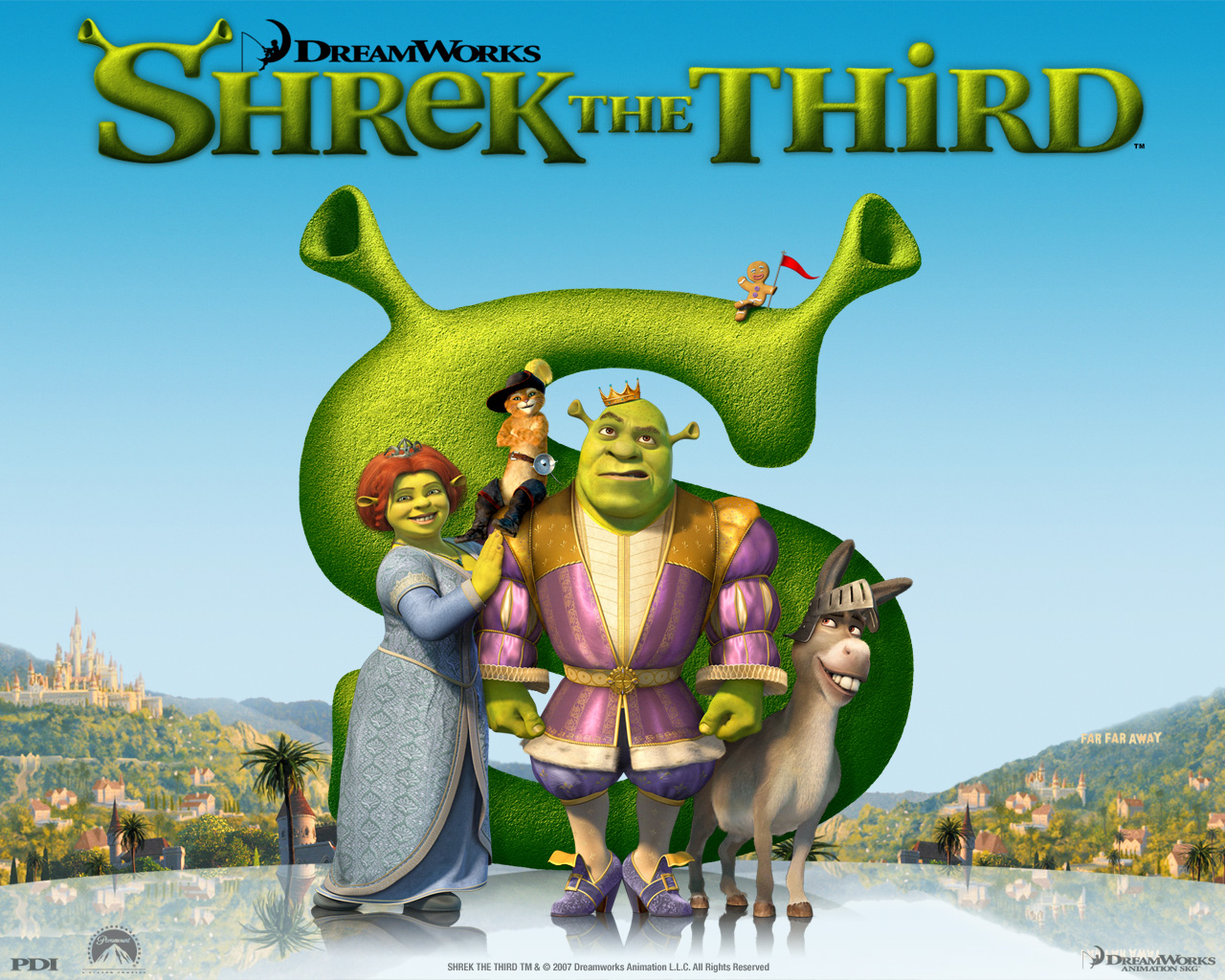 "Shrek" cartoon movie desktop wallpaper number 2 (1280 x 1024 pixels) from Shrek 3 / Shrek the Third