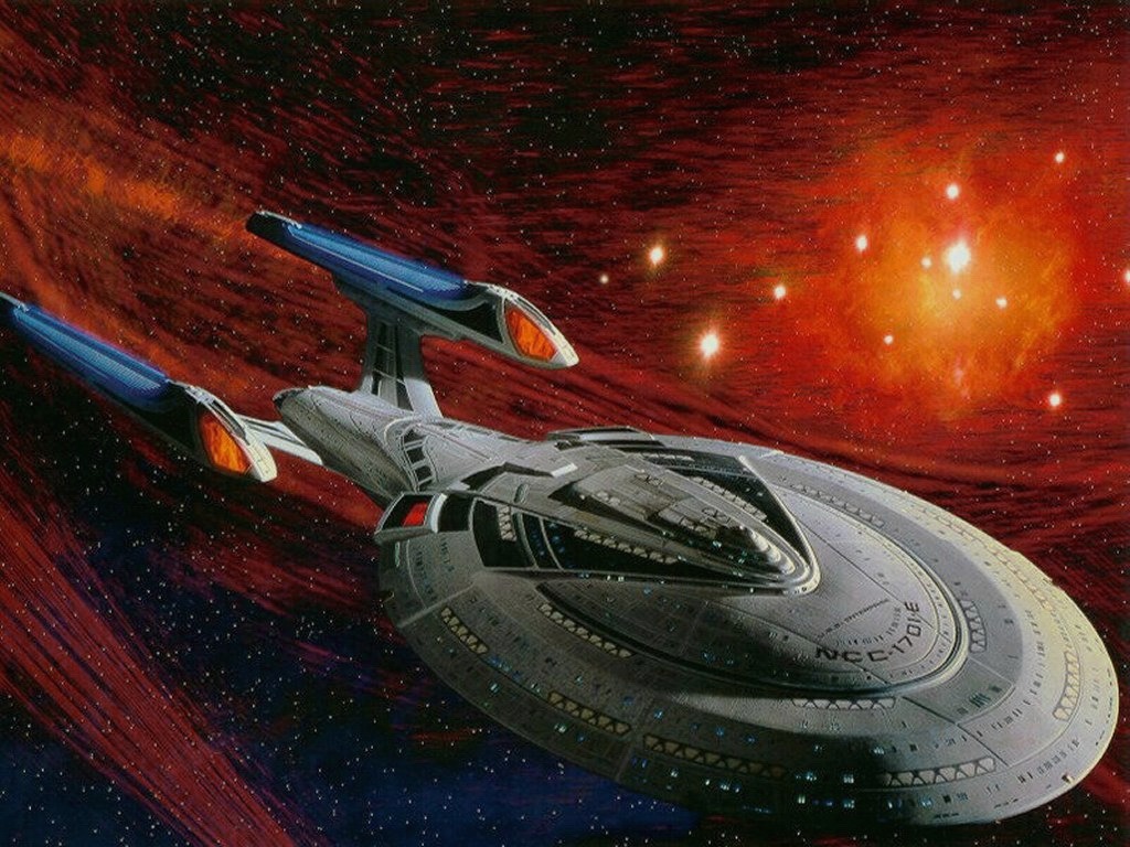 "Star Trek" desktop wallpaper number 7 - the USS Enterprise NCC-1701-E (1024 x 768 pixels)