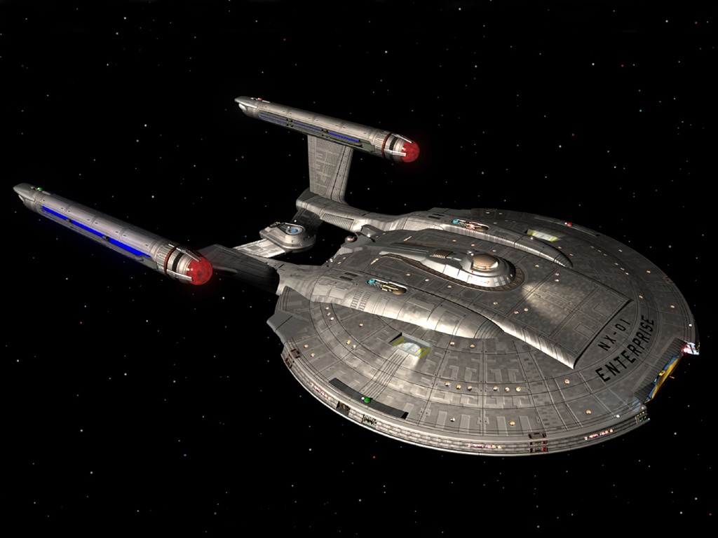 "Star Trek" desktop wallpaper number 9 - the Enterprise NX-01 (1024 x 768 pixels)