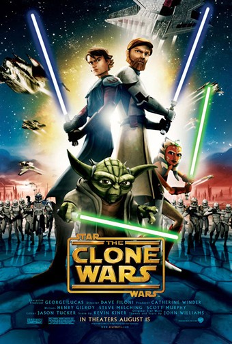 One of the posters for the 2008 movie "Star Wars: The Clone Wars"