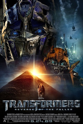 One of the main posters plus the teaser poster for the 2009 movie "Transformers: Revenge of the Fallen"