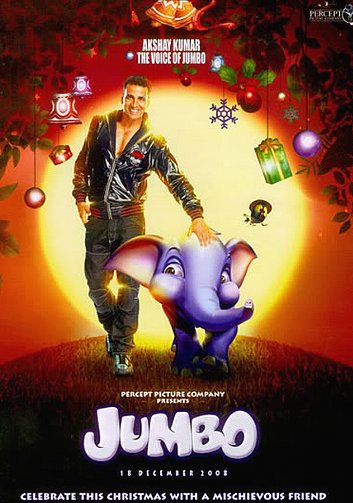 One of the posters for the 2008 movie "Jumbo", which was the Indian release of Khan Kluay