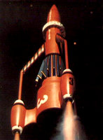 Thunderbird 3 flying through space (original 1960's version)