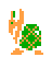 A green Koopa Troopa walking (from the original Super Mario Bros. game)