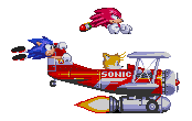 Sonic, Tails and Knuckles flying