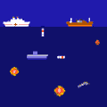 Click here to play a Java Applet version of the classic game "Torpedo Alley"