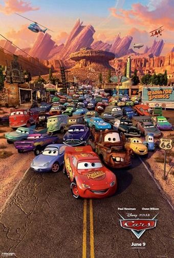 One of the posters for the 2006 movie "Cars" - click here to view an interactive version of it