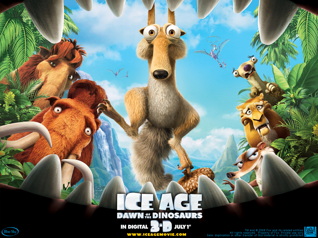 "Ice Age" cartoon movie desktop wallpaper number 2 (1024 x 768 pixels)