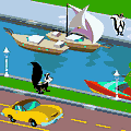 Click here to play the Flash game "Pepe LePew's Love Run"