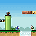 Click here to play the Flash game "Sonic the Hedgehog: Sonic Lost in Mario World"